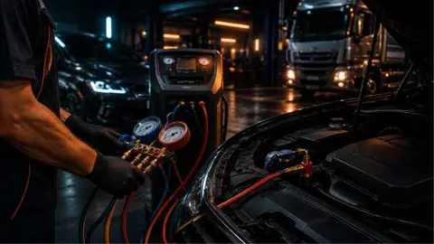 Carga de gás ar-condicionado automotivo